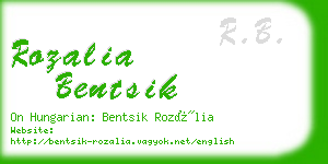 rozalia bentsik business card